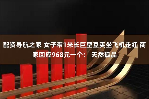 配资导航之家 女子带1米长巨型豆荚坐飞机走红 商家回应968元一个： 天然孤品